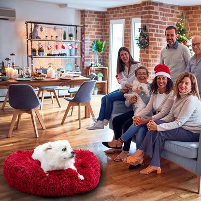 Fluffy Calming Donut Pet Bed