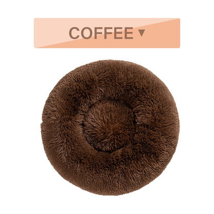 Fluffy Calming Donut Pet Bed