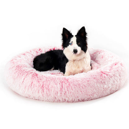 Fluffy Calming Donut Pet Bed